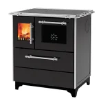 ALFA PLAM Štednjak na čvrsto gorivo DONNA 70 5kW, antracit, desni