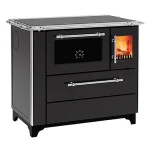 ALFA PLAM Štednjak na čvrsto gorivo DONNA 90 5kW, antracit, levi