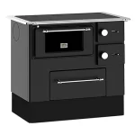 ALFA PLAM Štednjak na čvrsto gorivo REGULAR 46 ELEGANT 5kW, crni, levi